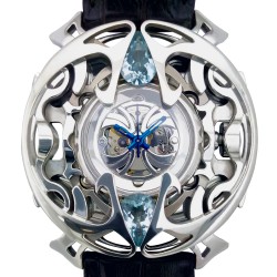 "Khumeia", High Jewelry Watch in Solid Silver and Topazes from Brazil, Lost Wax Technique. Arts and Crafts
