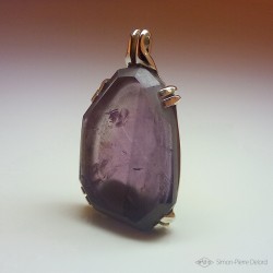 "Temperance", Argentium and Amethyst pendant, High Jewelry. Perspective view