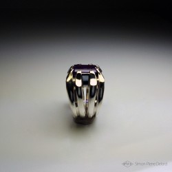 "Conscious Balance", High Jewelry Ring, Amethyst, Lost wax technique. Arts and Crafts, Fantasy, Direct carving art