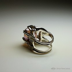 Jewelery creation: Ring "Flower of Harmony", Arts and Crafts Jeweler, Ametrine. Lost wax. Jeweler designer