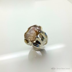 Jewelery creation: Ring "Life Paths", Arts and Crafts Jeweler, Rutilated quartz. Lost wax. Jeweler designer