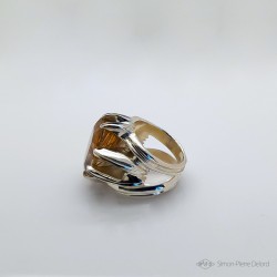 Jewelery creation: Ring "Life Paths", Arts and Crafts Jeweler, Rutilated quartz. Lost wax. Jeweler designer