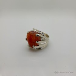 Jewelery creation: Ring "Eternal Ember", Arts and Crafts Jeweler, Rutilated quartz. Lost wax. Jeweler designer
