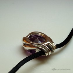 "The Enchanted Sleigh", Pendant in Argentium and Amethyst, High Jewelry. Lost wax. Crafts. Fantastic world