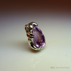 "Elixir of Temperance", High Jewelry Pendant, Amethyst, Lost wax technique. Arts and Crafts