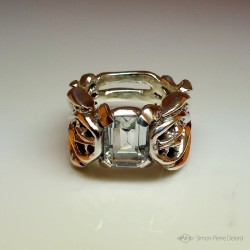 "Crystal Empire", High Jewelry Ring, Topaz, Lost wax technique. Arts and Crafts