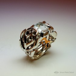 "Crystal Empire", High Jewelry Ring, Topaz, Lost wax technique. Arts and Crafts