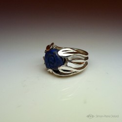 "L'Escargot Bleu", Bague d'Artisan d'Art Joaillier, Lapis lazuli. Cire perdue, Art de la taille directe