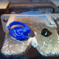 Jewelery creation: Ring "Protective Reason", Arts and Crafts Jeweler, Synthetic Spinel. Lost wax, Direct carving art