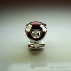 Jewelery creation: Ring "Cup of Abundance", Arts and Crafts Jeweler, Garnet. Lost wax, Direct carving art