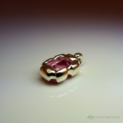 "Eternal Candy", High Jewelry Pendant, Pink topaz, Lost wax technique. Arts and Crafts