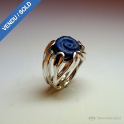 "The Blue Snail", High Jewelry Ring, Lapis lazuli, Lost wax technique. Arts and Crafts