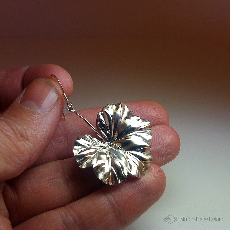 Boucles d'oreilles "Feuilles de Géranium"